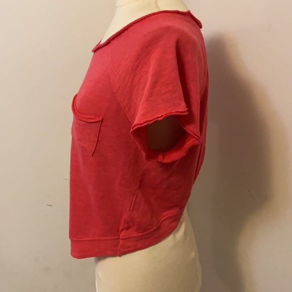 Free People We The Free Short Sleeved Red Crop Top, Medium - Picture 6 of 11